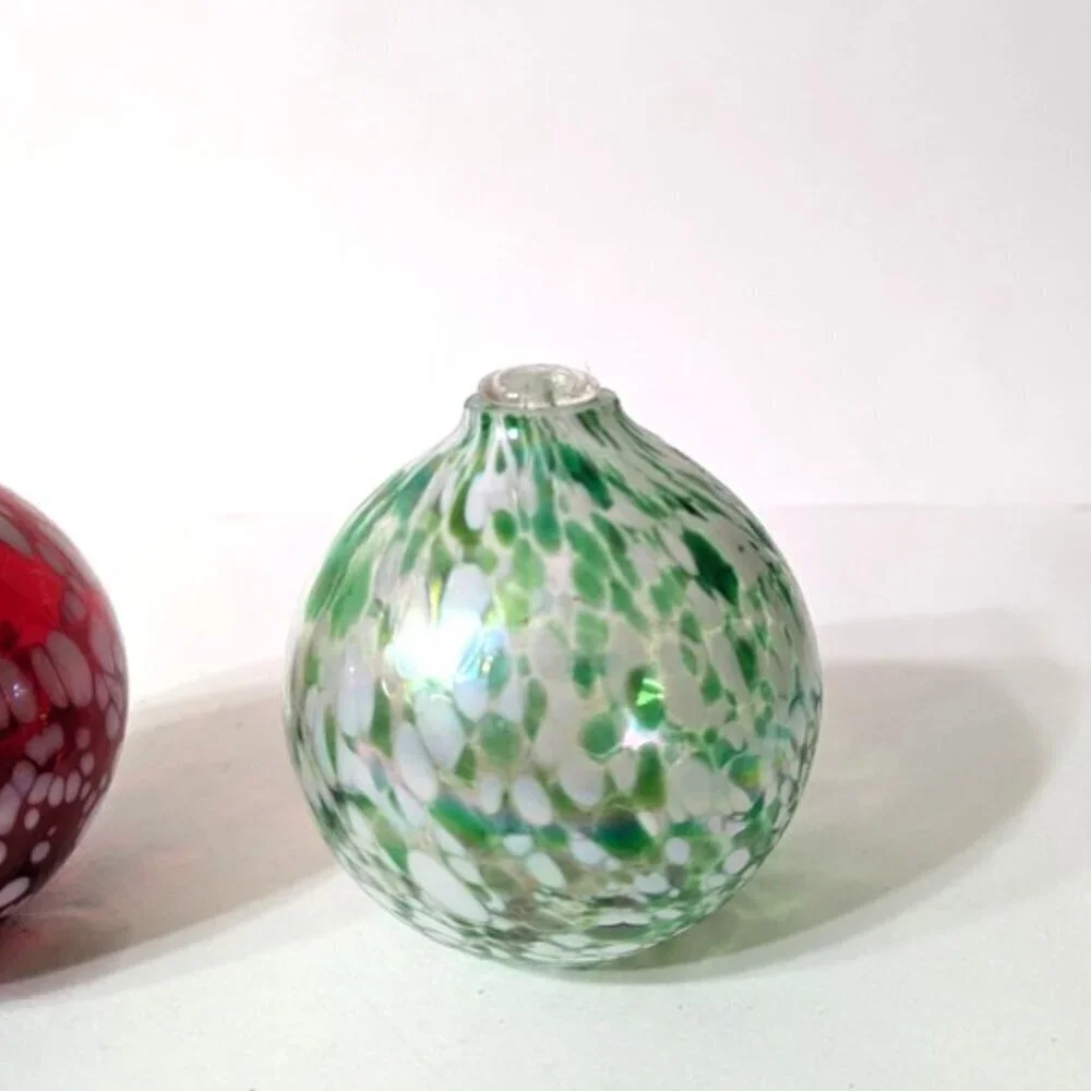 Pottery Barn Oil Lamp/Diffuser Glass Ball Confetti‎ Iridescent Round Glass